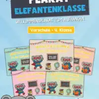 Willkommensplakate für die Elefantenklasse