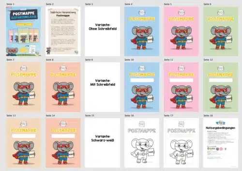 Postmappe für die Elefantenklasse (Überblick)