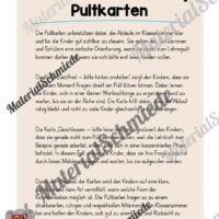 Pultkarten für die Elefantenklasse (Arbeitsblatt 01)