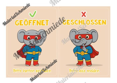 Pultkarten für die Elefantenklasse (Arbeitsblatt 05)