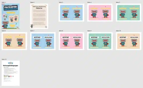 Pultkarten für die Elefantenklasse (Überblick)