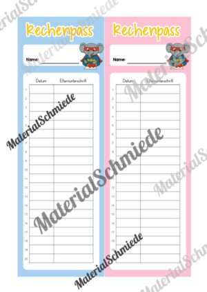 Rechenpass & Rechenurkunde für die Elefantenklasse (Arbeitsblatt 04)