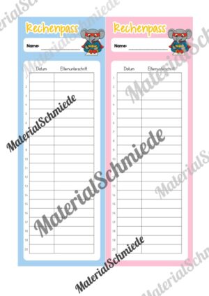 Rechenpass & Rechenurkunde für die Elefantenklasse (Arbeitsblatt 05)