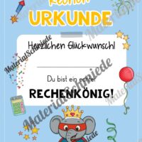 Rechenpass & Rechenurkunde für die Elefantenklasse (Arbeitsblatt 06)