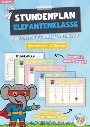 Stundenplan für die Elefantenklasse