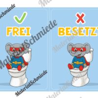 WC-Schilder / Toiletten-Ampel für die Elefantenklasse (Arbeitsblatt 02)