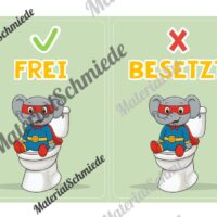 WC-Schilder / Toiletten-Ampel für die Elefantenklasse (Arbeitsblatt 04)