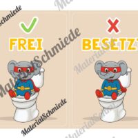 WC-Schilder / Toiletten-Ampel für die Elefantenklasse (Arbeitsblatt 05)