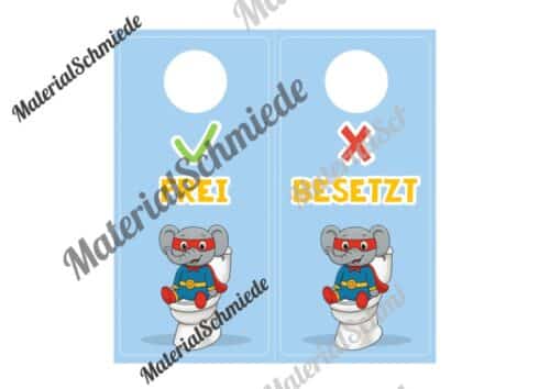 WC-Schilder / Toiletten-Ampel für die Elefantenklasse (Arbeitsblatt 06)