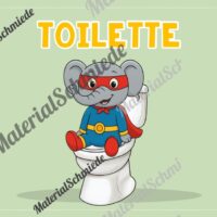 WC-Schilder / Toiletten-Ampel für die Elefantenklasse (Arbeitsblatt 07)