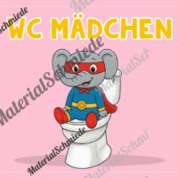WC-Schilder / Toiletten-Ampel für die Elefantenklasse (Arbeitsblatt 09)