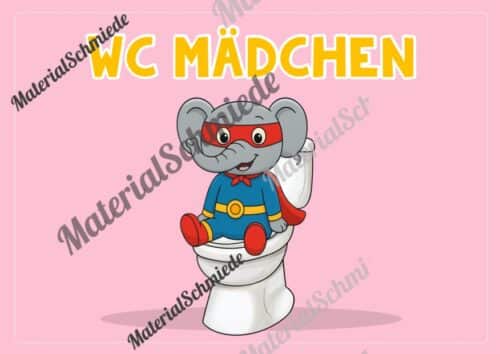 WC-Schilder / Toiletten-Ampel für die Elefantenklasse (Arbeitsblatt 09)