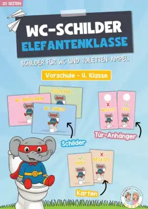 WC-Schilder / Toiletten-Ampel für die Elefantenklasse