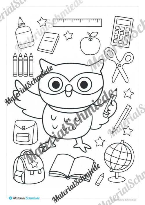 Ausmalbilder für die Eulenklasse (Arbeitsblatt 03)