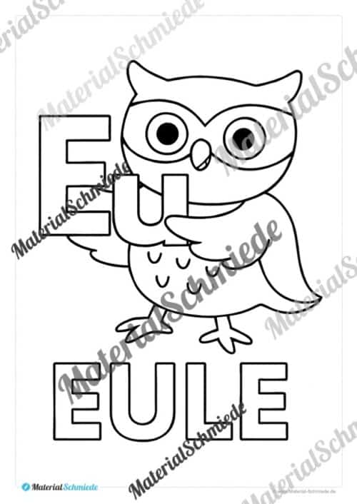 Ausmalbilder für die Eulenklasse (Arbeitsblatt 04)