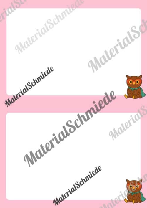 Briefpapier für die Eulenklasse (Arbeitsblatt 03)