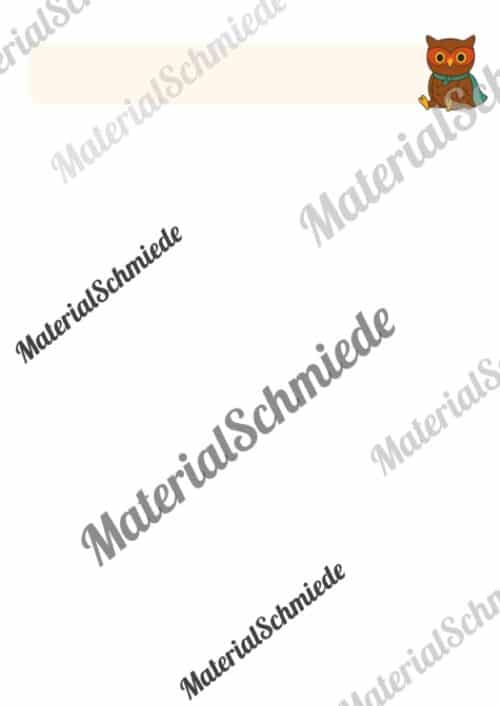 Briefpapier für die Eulenklasse (Arbeitsblatt 07)