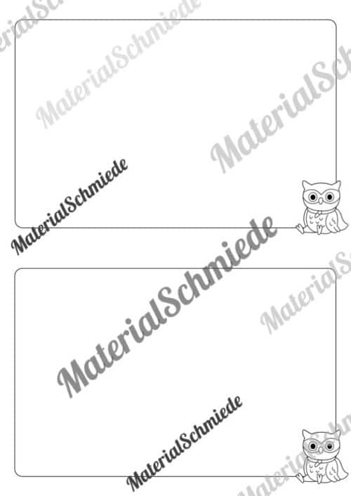 Briefpapier für die Eulenklasse (Arbeitsblatt 13)