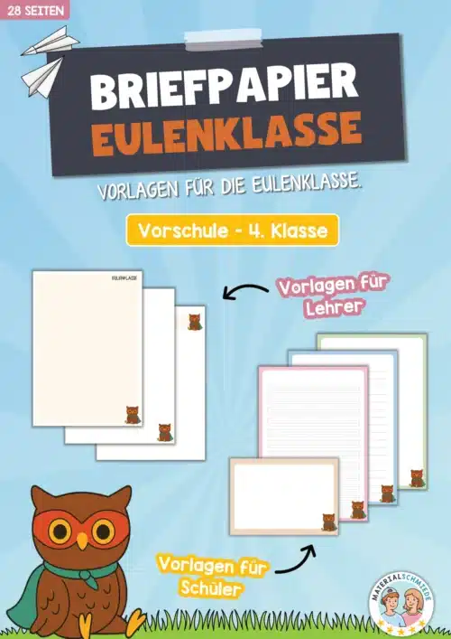 Briefpapier für die Eulenklasse