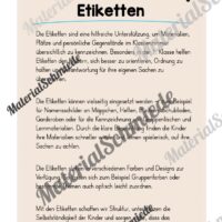 Etiketten für die Eulenklasse (Arbeitsblatt 01)