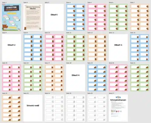 Etiketten für die Eulenklasse (Überblick)