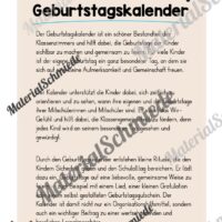 Geburtstagskalender für die Eulenklasse (Arbeitsblatt 01)