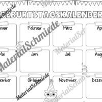 Geburtstagskalender für die Eulenklasse (Arbeitsblatt 11)