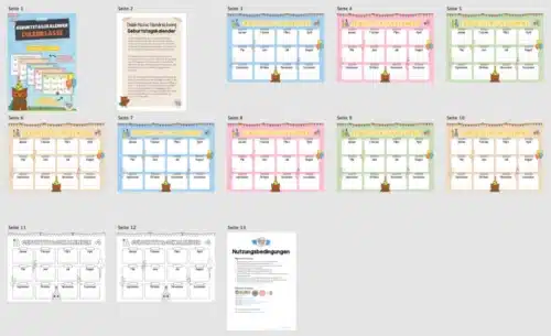 Geburtstagskalender für die Eulenklasse (Überblick)