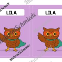 Gruppenschilder für die Eulenklasse (Arbeitsblatt 05)