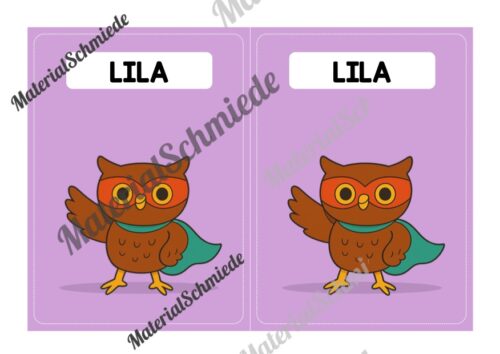 Gruppenschilder für die Eulenklasse (Arbeitsblatt 05)