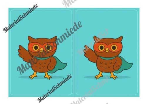 Gruppenschilder für die Eulenklasse (Arbeitsblatt 08)