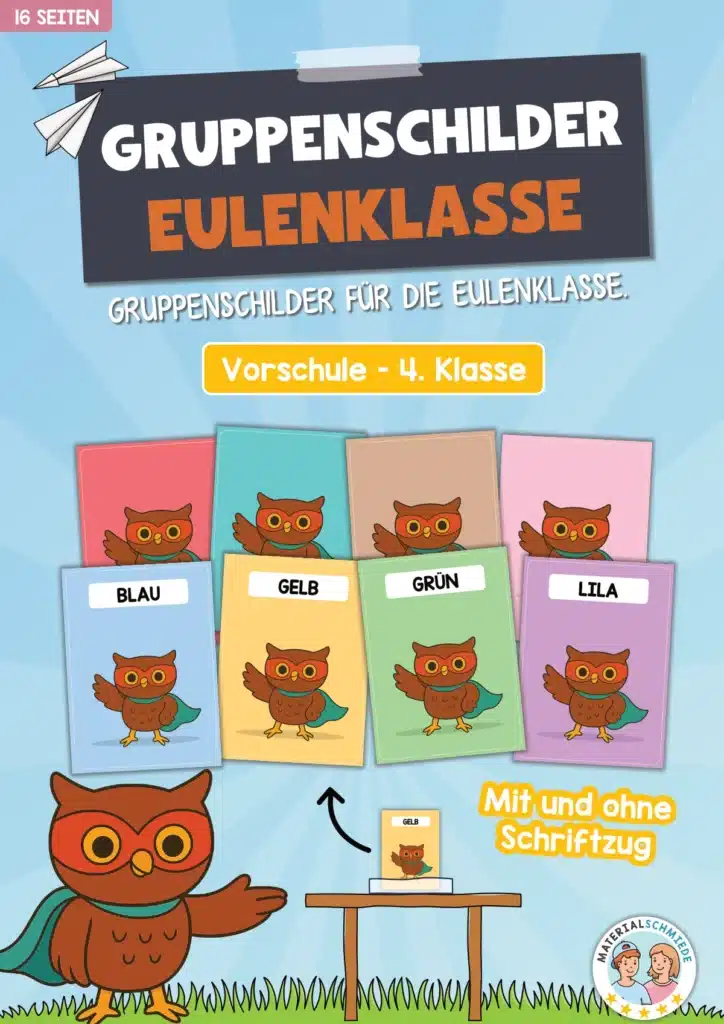 Gruppenschilder für die Eulenklasse