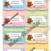 Gutscheine für die Eulenklasse (Arbeitsblatt 02)