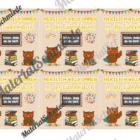 Begrüßungs-Kärtchen für die Eulenklasse (Arbeitsblatt 05)