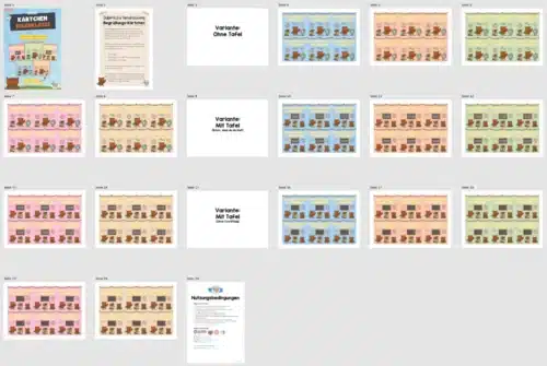 Begrüßungs-Kärtchen für die Eulenklasse (Überblick)