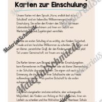 Karten zur Einschulung für die Eulenklasse (Arbeitsblatt 01)
