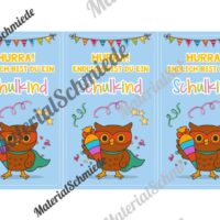 Karten zur Einschulung für die Eulenklasse (Arbeitsblatt 02)