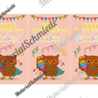 Karten zur Einschulung für die Eulenklasse (Arbeitsblatt 03)
