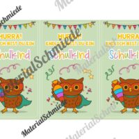Karten zur Einschulung für die Eulenklasse (Arbeitsblatt 05)