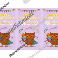 Karten zur Einschulung für die Eulenklasse (Arbeitsblatt 06)