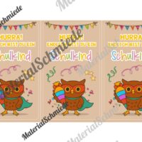 Karten zur Einschulung für die Eulenklasse (Arbeitsblatt 07)