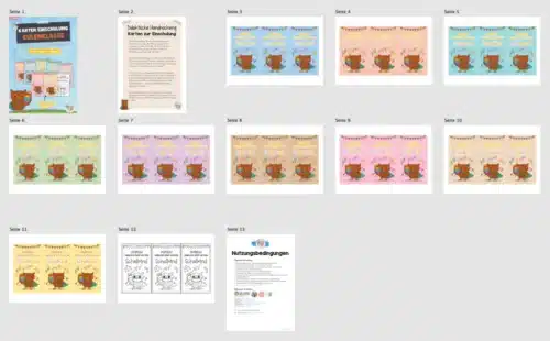Karten zur Einschulung für die Eulenklasse (Überblick)