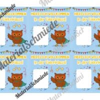 Geschenk-Kärtchen für die Eulenklasse (Arbeitsblatt 02)