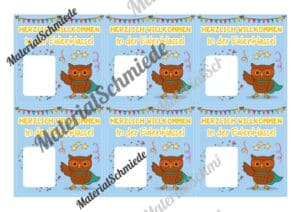 Geschenk-Kärtchen für die Eulenklasse (Arbeitsblatt 02)