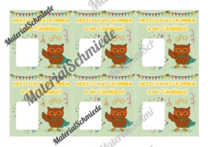 Geschenk-Kärtchen für die Eulenklasse (Arbeitsblatt 04)