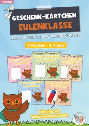 Geschenk-Kärtchen für die Eulenklasse