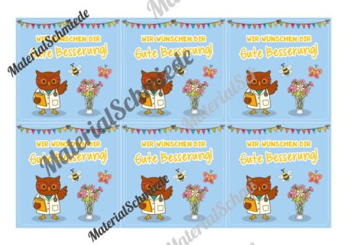 Krankenmappe für die Eulenklasse (Arbeitsblatt 09)