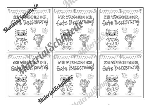 Krankenmappe für die Eulenklasse (Arbeitsblatt 10)