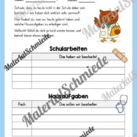 Krankenmappe für die Eulenklasse (Arbeitsblatt 11)