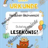 Lesepass & Leseurkunde für die Eulenklasse (Arbeitsblatt 06)